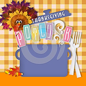 Thanksgiving Potluck Art Invitation Poster Flyer photo