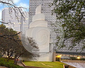 `Thanksgiving Square Chapel` by artist Philp Johnson on Pacific Avenue in downtown Dallas, Texas.