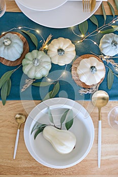 Thanksgiving table decor without carving pumpkins