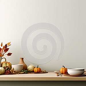 thanksgiving table with pumpkins gourds and vases