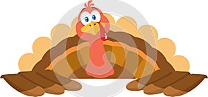 Thanksgiving Turkey Bird Cartoon Mascot Character Over Sign