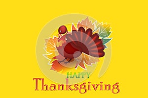 Thanksgiving turkey card background vector symbol web image