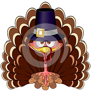 Thanksgiving Turkey Funny Cartoon Character Vector Illustration