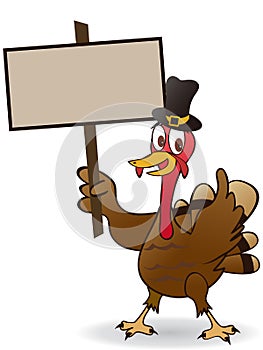 Thanksgiving turkey Holding A Blank Sign