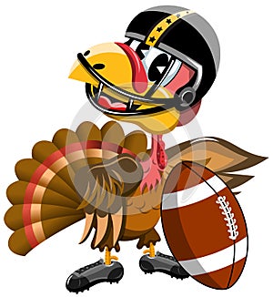 Thanksgiving Turkey Playing American Football