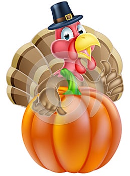 Thanksgiving Turkey and Pumpkin photo