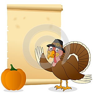 Thanksgiving Turkey and Scroll