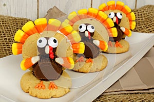 Thanksgiving turkey shaped cookies