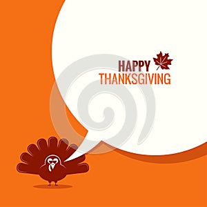 Thanksgiving turkey speech bubble background