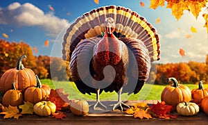 Thanksgiving turkey on the table. Selective focus.