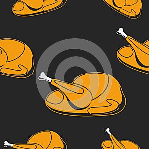 Thanksgiving Turkey Vector Illustration Seamless Pattern