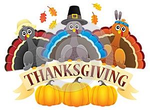 Thanksgiving turkeys thematic image 3