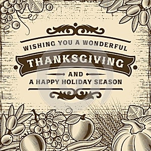 Thanksgiving Vintage Brown Card