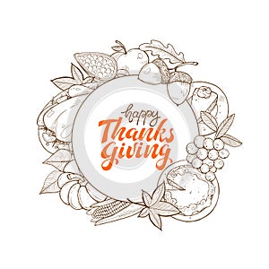 Thanksgiving vintage poster vector