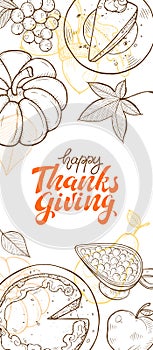 Thanksgiving vintage poster vector