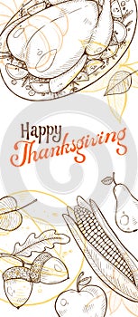 Thanksgiving vintage poster vector