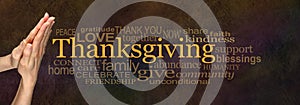 Thanksgiving Word Cloud Website Banner