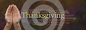 Thanksgiving Word Cloud Website Banner