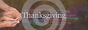 Thanksgiving Word Cloud Website Banner