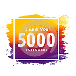 Thankyou message for 5000 social media followers