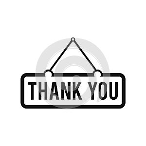 Thankyou sign trendy vector icon template. Hanging frame thankyou icon sign design