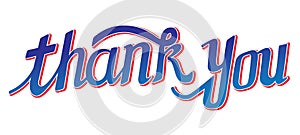 Thankyou type hand drawn lettering vector illustration photo