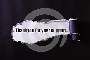 Thankyou for your support text. photo