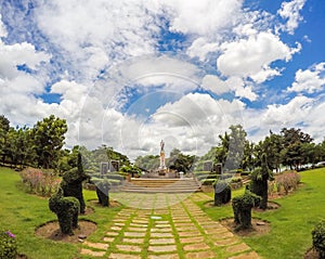 Thao Suranari statue with beautiful sky at Thao Suranari Park,Ban Nong Sarai,Pak Chong,Nakhon Ratchasima,Thailand. photo