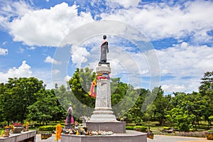 Thao Suranari statue with beautiful sky at Thao Suranari Park,Ban Nong Sarai,Pak Chong,Nakhon Ratchasima,Thailand. photo