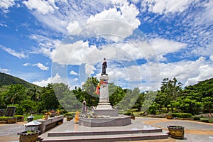 Thao Suranari statue with beautiful sky at Thao Suranari Park,Ban Nong Sarai,Pak Chong,Nakhon Ratchasima,Thailand. photo