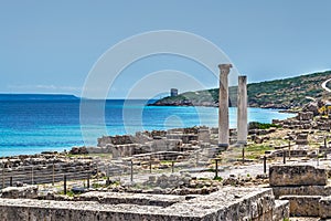 Tharros columns on a clear day