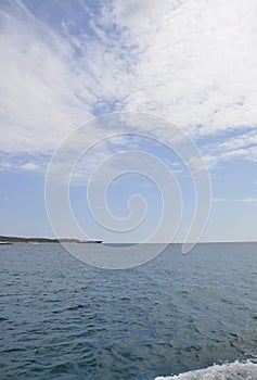 Thassos, August 21st: Aegean Sea landscape near Thassos island in Greece