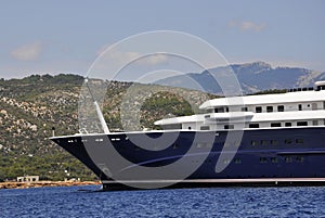 Thassos, August 21st: Cruise Ship on the Aegean Sea near Thassos island in Greece