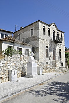 Thassos, August 23th: Historic Building in Theologos Village from Thassos island in Greece