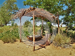 Thatch Covered Gazebo at Pipe Spring National Monument