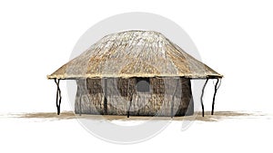 Thatch hut - on white background