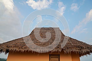 Thatch roof of the house in rural area