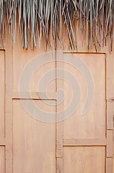 Thatch roof and wood wall