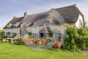 Thatched cottage at Porlock Weir in Somerset