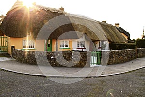 Thatched cottages in the Irish countryside