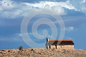 Thatched hut landscape