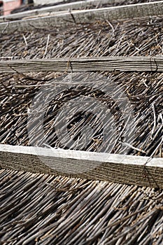 Thatched roof detail to rural house