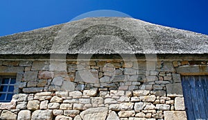 Thatched roof of old Breton house