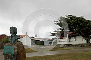 Thatcher Drive monument, Port Stanley, Falkland Islands