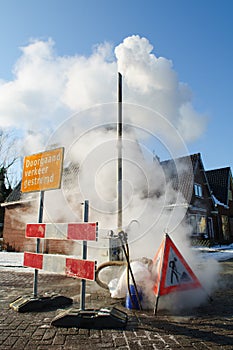 Thawing a frozen sewer