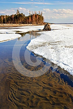 Thawing of ice on the Ob River