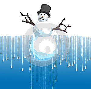 Thawing snowman