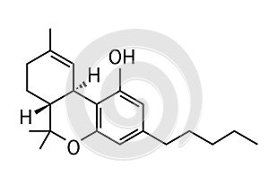 THC or cannabis molecule chemical structure