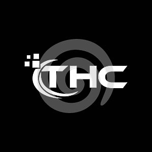 THC letter logo design on black background. THC creative initials letter logo concept. THC letter design