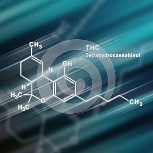 THC Tetrahydrocannabinol Structural chemical formula